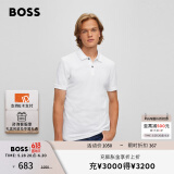 BOSS【男女同款 100% 棉珠地布】春夏情侣休闲短袖Polo衫 100-白色 M