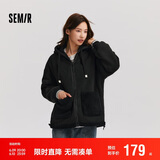 森马（Semir）森马外套女仿羊羔毛摇粒绒双面穿连帽重磅夹克24新款109724108002