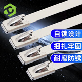 彩弘 4.6*250mm40支工业级304不锈钢扎带 金属铁扎线户外捆绑固定线缆