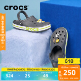 卡骆驰crocs洞洞鞋贝雅卡骆班轻便耐磨一脚蹬休闲鞋|205089 石板灰/青柠绿-0GX 43 (270mm)