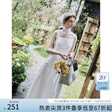 范思蓝恩腰精裙系列 白色无袖吊带连衣裙女夏法式领证小白裙2048 象牙白 M
