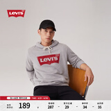 Levi's【特价来袭】李维斯情侣同款经典宽松休闲logo套头连帽卫衣 灰色 19622-0008 M
