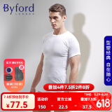 百富（BYFORD）男士圆领打底衫棉针织内衣短袖T恤男通勤打底上衣休闲汗衫MW8824 MW8821白色-圆领-无LOGO收身 L