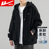 回力外套男春秋季连帽卫衣男宽松休闲针织开衫运动外套