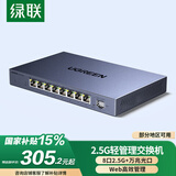 绿联轻管理2.5G交换机8口2.5G电口+万兆光口 Web智能网管iptv网络分线分流器支持vlan光猫NAS 15812