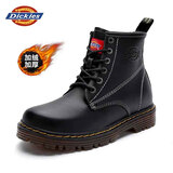 Dickies马丁靴男靴2026冬季百搭靴子男高帮黑色皮靴英伦短靴加绒工装鞋子 黑色S28（男款加绒） 43 【偏大一码，适合运动鞋44】