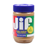 美国进口吉夫jif柔滑型颗粒型积富花生酱宝宝辅食面包拌面酱 吉夫颗粒型花生酱454g