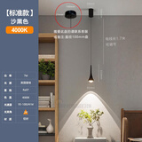 小吊灯入户门玄关氛围灯卧室床头触摸升降人体感应已接入智能APP 标准款 沙黑 中性光