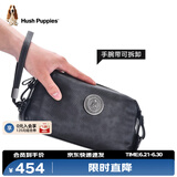 暇步士（Hush Puppies）男士手包轻奢高档品牌真皮商务手抓包2025新款头层牛皮双色手拿包 银灰色HA-1811711W-5813