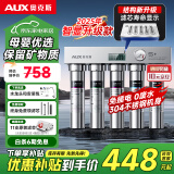 奥克斯（AUX）净水器家用直饮厨房超滤净水机大流量不锈钢自来水过滤器无废水免插电带水龙头净饮机【国家补贴】 自行安装【智显款+保留矿物质】