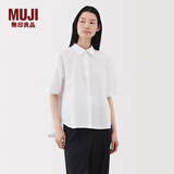 无印良品（MUJI）女式 凉感 衬衫领短袖衬衫女士衬衣女装25年夏季上衣凉感物语 白色 M (160/84A)