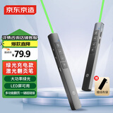 京东京造 激光翻页笔360度控制教师PPT投影演讲课件激光笔 无线演示电子教鞭适用LED屏幕【绿光充电款】