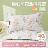 博洋家纺纯棉枕套印花枕芯套枕头套对枕套花逸一对装48*74cm