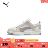 彪马（PUMA）经典复古透气百搭熊猫配色板鞋男女同款REBOUND 370539 白-水泥灰-02 43