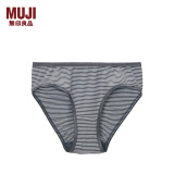 无印良品 MUJI 女式 弹力天竺编织中腰短裤 内裤 FCE01A1A 深灰色条纹 S