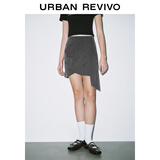 UR2026夏季新款女装不规则褶皱设计感A字半裙UYV550026 深灰 (偏短) XS