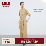 无印良品（MUJI）女式  麻混 弹力 连体裤 裤子女款 连体衣 女装 汉麻 BC2J9C4S 米色 L (165/88A)