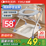 怡辉（YIHUI）坐便凳老人坐便椅孕妇坐便器可折叠便携不锈钢移动马桶YH-ZBY-03