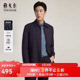 雅戈尔（YOUNGOR）风衣男翻领单风衣锦纶耐穿舒适透气男士上衣外套 GYDF424995FQA藏青色 2XL 185/104A