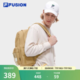 斐乐（FILA）FUSION潮牌背包情侣款双肩包女士包包大容量电脑包男士休闲书包 沙褐色-BG XS