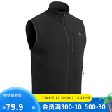迪卡侬男士秋冬马甲MH120户外保暖摇粒绒拉链背心黑色3XL 1406399