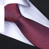 带带帅 桑蚕丝领带 新郎结婚领带真丝领带男面试正装商务职业工作领带 酒红不规则真丝手打
