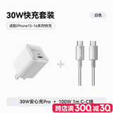 ANKER安克充电套装30W控温快充套装1m C口充电头+100W编织线 适用iPhone15/华为/荣耀 白色