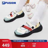 斐乐（FILA）FUSION斐乐玛丽珍凉鞋女鞋新款凉拖魔术贴海螺沙滩鞋 雪白/港灰绿-SH 37.5