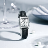 Lee手表女轻奢小众高级感简约小方表石英表生日礼物七夕M485黑色皮带