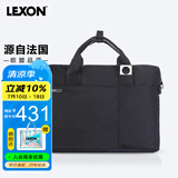 乐上（LEXON）手提电脑包单肩包14英寸商务笔记本包公文包男休闲斜挎包 黑色