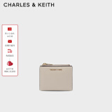 CHARLES&KEITH质感纯色包包女包多卡位短款钱包女士生日520礼物CK6-10680907 Ivory象牙色 XXS