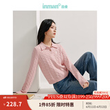 茵曼（INMAN）毛衣女POLO领2025春季套头针织衫女装新款通勤长袖毛衣上衣 藕粉色 M