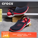 crocs卡骆驰洞洞鞋男女拖鞋轻便耐磨休闲鞋LiteRide闪电鞋|206708 黑色/石板灰-0DD 41/42(260mm)