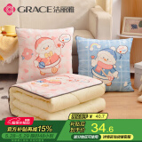 洁丽雅（Grace）抱枕被 办公室午睡枕靠枕床头午睡抱枕被子二合一 雪宝宝40*40cm