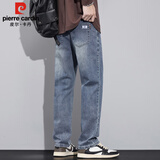 皮尔卡丹（pierre cardin）高端牛仔裤男春夏季宽松直筒休闲裤子男士弹力潮流男装 复古蓝 33