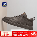 海澜之家HLA男鞋休闲皮鞋子男士板鞋运动鞋HAAXXM1EBF038 棕色45