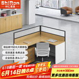 时仁（ShiRen）办公家具办公桌椅组合员工桌电脑桌现代简约屏风隔断办公室卡座 L型单人位【含柜】