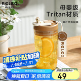 物生物（RELEA）水杯女士咖啡杯夏季tritan塑料杯大容量高颜值直饮杯便携学生杯子