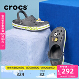 卡骆驰crocs洞洞鞋贝雅卡骆班轻便耐磨一脚蹬休闲鞋|205089 石板灰/青柠绿-0GX 36 /37(220mm)