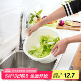 全适洗菜盆沥水篮双层大号漏筛圆形厨房洗水果收纳篮漏盆洗碗盆滤水篮