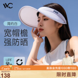 VVC成毅推荐防晒遮阳帽空顶帽遮脸防紫外线遮阳女帽子大檐/简约白
