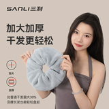 三利吸水毛巾发圈加大加厚大肠圈女速干不伤发干发神器 蓝色
