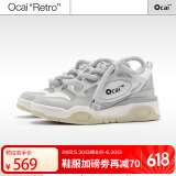 Ocai RETRO大面包鞋复古老爹厚底情侣小白鞋国潮牌运动滑板鞋男女 复古白 43