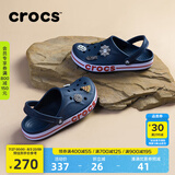 crocs卡骆驰洞洞鞋贝雅卡骆班轻便耐磨一脚蹬休闲鞋|205089 深蓝/辣椒红-4CC 44 (280mm)