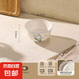 【摩登主妇同源】蓝百合碗盘餐具家用米饭碗盘子菜盘汤碗面碗鱼盘 5英寸高脚碗