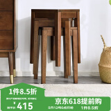 睿帆凳子实木凳子家用餐凳凳子餐桌凳小凳子高凳时尚创意木凳小板凳 简约款-加粗凳腿4把