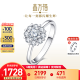 鑫万福 现货钻戒铂金女显钻女人花群镶克拉求婚结婚钻石戒指送女友礼物 【现货】1克拉效果共20分