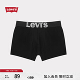 Levi's【商场同款】李维斯男士时尚经典LOGO织花黑色平角单条装 黑色 XL