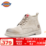 Dickies马丁靴男鞋春季英伦风男女靴复古布洛克靴子高帮情侣鞋工装鞋 米色【男女款】 43 (265mm)