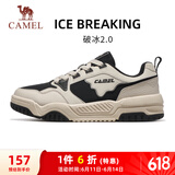 骆驼（CAMEL）破冰2.0运动男鞋休闲耐磨低帮板鞋子 X14C09L7639S 浅米白/黑 42